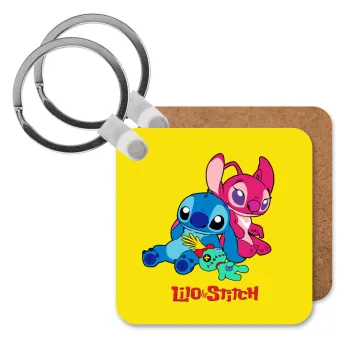 Lilo & Stitch, Μπρελόκ Ξύλινο τετράγωνο MDF