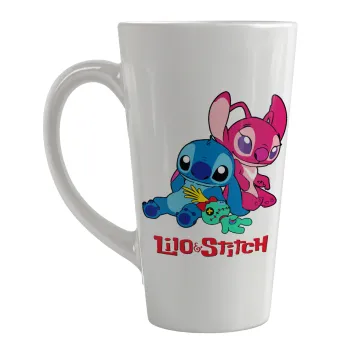 Lilo & Stitch, Κούπα κωνική Latte Μεγάλη, κεραμική, 450ml