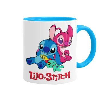 Lilo & Stitch, Κούπα χρωματιστή γαλάζια, κεραμική, 330ml