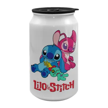 Lilo & Stitch, Κούπα ταξιδιού μεταλλική με καπάκι (tin-can) 500ml