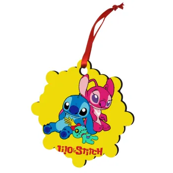 Lilo & Stitch, Στολίδι Χριστουγεννιάτικο στολίδι snowflake ξύλινο 7.5cm