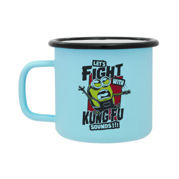 Minions Let's fight with kung fu sounds, Κούπα Μεταλλική εμαγιέ ΜΑΤ σιέλ 360ml