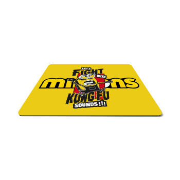 Minions Let's fight with kung fu sounds, Mousepad ορθογώνιο 27x19cm