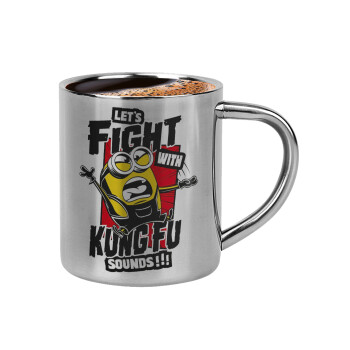 Minions Let's fight with kung fu sounds, Κουπάκι μεταλλικό διπλού τοιχώματος για espresso (220ml)