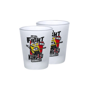 Minions Let's fight with kung fu sounds, Σφηνοπότηρα γυάλινα 45ml του πάγου (2 τεμάχια)