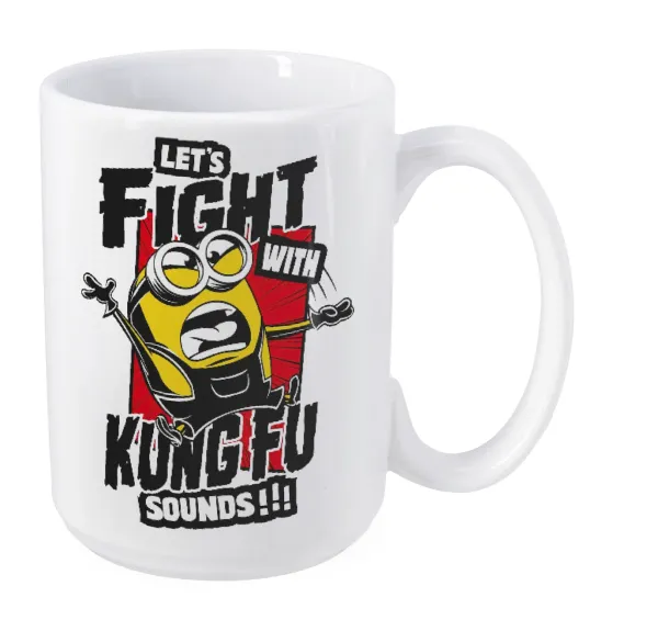 Minions Let's fight with kung fu sounds — Mega mug, ceramic, 450ml