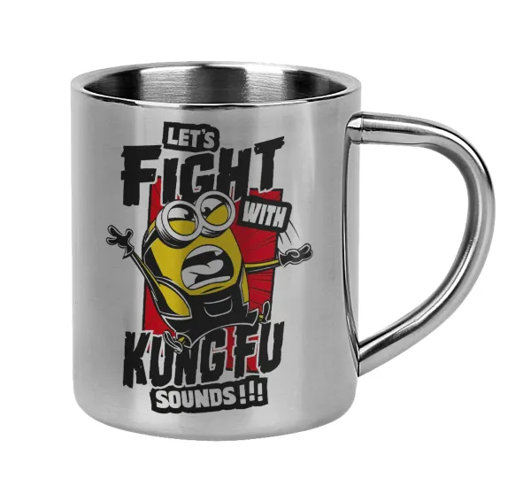 Minions Let's fight with kung fu sounds — Mug Stainless steel double wall 300ml
