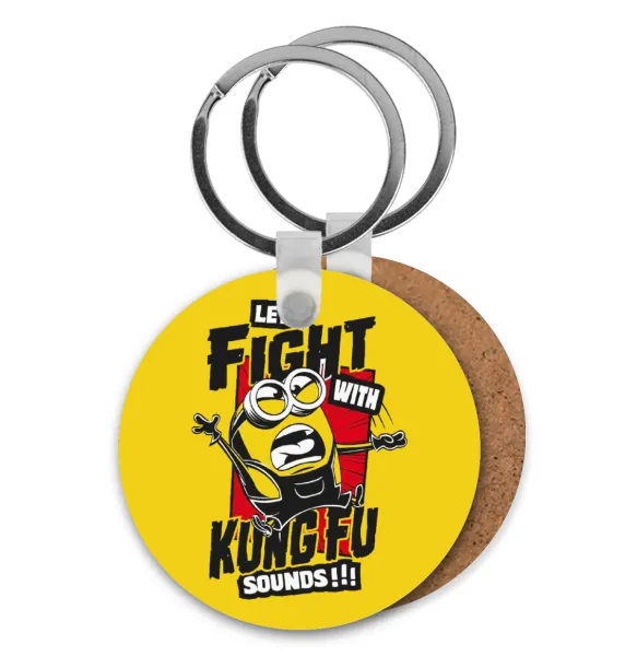 Minions Let's fight with kung fu sounds — Ξύλινο στρογγυλό
