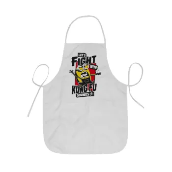 Minions Let's fight with kung fu sounds, Ποδιά Σεφ ολόσωμη κοντή  Παιδική (44x62cm)