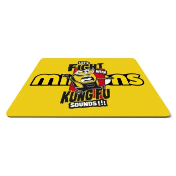 Minions Let's fight with kung fu sounds, Mousepad rect 27x19cm