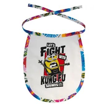 Minions Let's fight with kung fu sounds, Σαλιάρα μωρού αλέκιαστη με κορδόνι Χρωματιστή