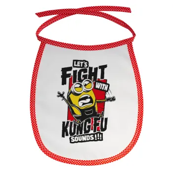 Minions Let's fight with kung fu sounds, Σαλιάρα μωρού αλέκιαστη με κορδόνι Κόκκινη