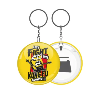 Minions Let's fight with kung fu sounds, Μπρελόκ μεταλλικό 5cm με ανοιχτήρι