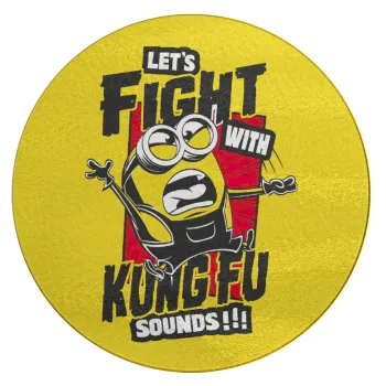 Minions Let's fight with kung fu sounds, Επιφάνεια κοπής γυάλινη στρογγυλή (30cm)