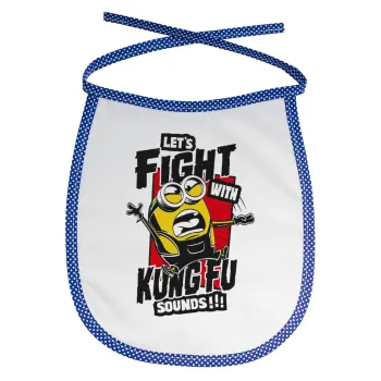 Minions Let's fight with kung fu sounds, Σαλιάρα μωρού αλέκιαστη με κορδόνι Μπλε