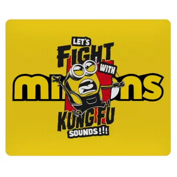 Minions Let's fight with kung fu sounds, Mousepad rect 23x19cm