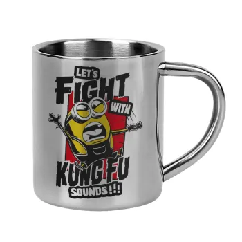 Minions Let's fight with kung fu sounds, Κούπα Ανοξείδωτη διπλού τοιχώματος 300ml