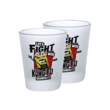 Minions Let's fight with kung fu sounds, Σφηνοπότηρα γυάλινα 45ml του πάγου (2 τεμάχια)