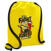 Backpack pouch GYMBAG Yellow, with pocket (40x48cm) & thick cords