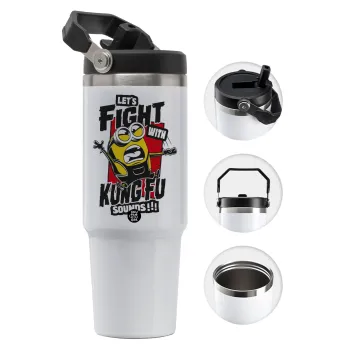 Minions Let's fight with kung fu sounds, Θερμός Ανοξείδωτο 30oz με χερούλι