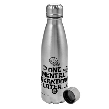 one mental breakdown later bob spongebob, Metallic water bottle, stainless steel, 750ml