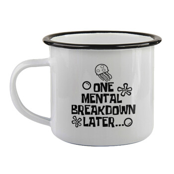 one mental breakdown later bob spongebob, Κούπα εμαγιέ με μαύρο χείλος 360ml