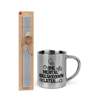 one mental breakdown later bob spongebob, Easter Set, metallic thermal cup (300ml) & Easter aromatic flat candle (30cm) (GRAY)