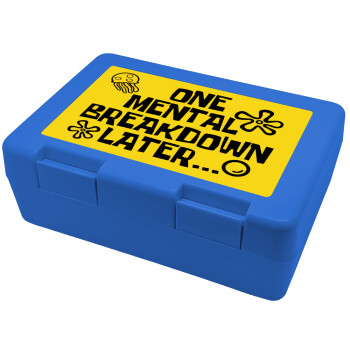 one mental breakdown later bob spongebob, Παιδικό δοχείο κολατσιού ΜΠΛΕ 185x128x65mm (BPA free πλαστικό)