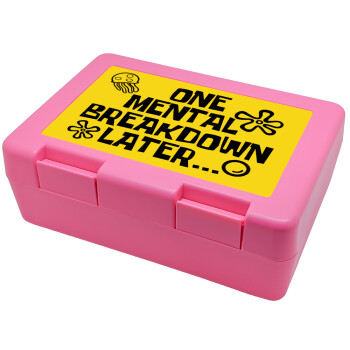 one mental breakdown later bob spongebob, Children's cookie container PINK 185x128x65mm (BPA free plastic)