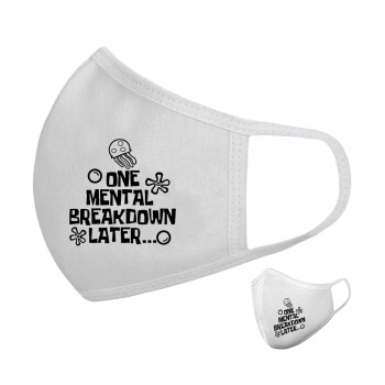 one mental breakdown later bob spongebob, Μάσκα υφασμάτινη υψηλής άνεσης παιδική (Δώρο πλαστική θήκη)
