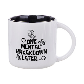one mental breakdown later bob spongebob, Κούπα κεραμική 400ml Λευκή/Μαύρη