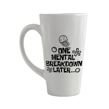 one mental breakdown later bob spongebob, Κούπα κωνική Latte Μεγάλη, κεραμική, 450ml