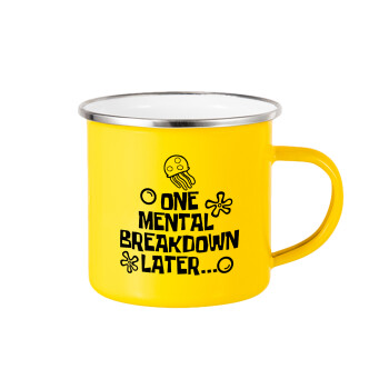 one mental breakdown later bob spongebob, Yellow Enamel Metallic Cup 360ml