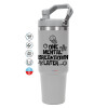 ΓΚΡΙ χρώματος Θερμός Ανοξείδωτο 890ml (30oz) με χερούλι