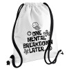 Backpack pouch GYMBAG white, with pocket (40x48cm) & thick cords