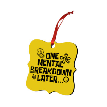 one mental breakdown later bob spongebob, Christmas ornament polygon wooden 7.5cm