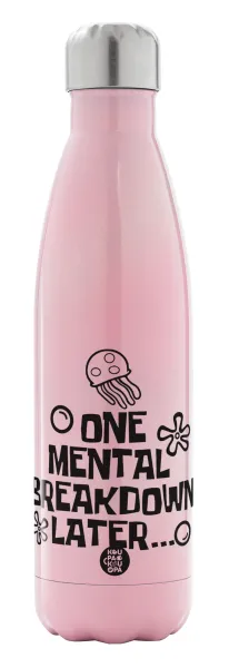 one mental breakdown later bob spongebob — Metal mug thermos Pink Iridiscent (Stainless steel), double wall, 500ml