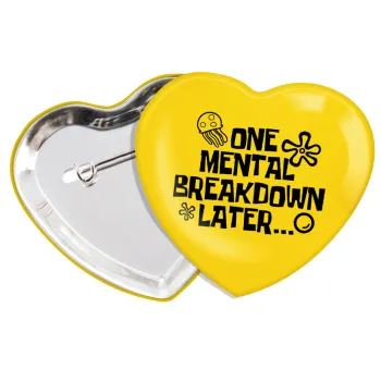 one mental breakdown later bob spongebob, Κονκάρδα παραμάνα καρδιά (57x52mm)