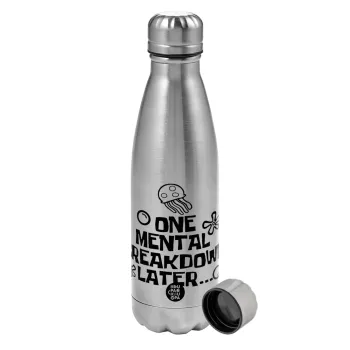 one mental breakdown later bob spongebob, Metallic water bottle, stainless steel, 750ml