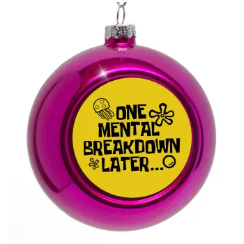 one mental breakdown later bob spongebob, Purple Christmas tree ornament bauble 8cm