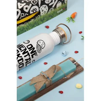 one mental breakdown later bob spongebob, Πασχαλινή Λαμπάδα με παγούρι μεταλλικό (620ml, stainless steel) & κερί αρωματικό πλακέ (30cm) (ΤΙΡΚΟΥΑΖ)