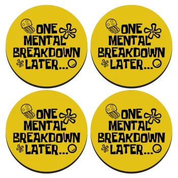 one mental breakdown later bob spongebob, ΣΕΤ 4 Σουβέρ ξύλινα στρογγυλά (9cm)