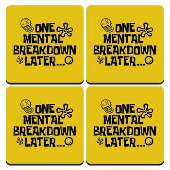 one mental breakdown later bob spongebob, ΣΕΤ 4 Σουβέρ ξύλινα τετράγωνα (9cm)