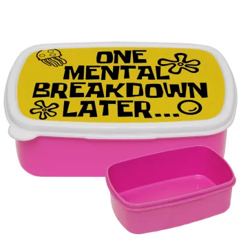 one mental breakdown later bob spongebob, ΡΟΖ παιδικό δοχείο φαγητού (lunchbox) πλαστικό (BPA-FREE) Lunch Βox M18 x Π13 x Υ6cm