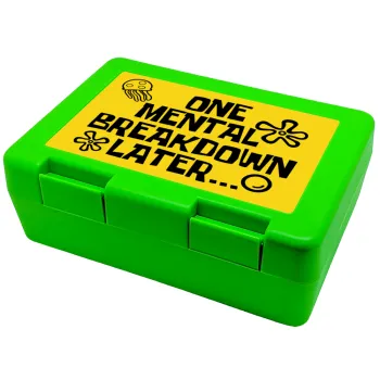 one mental breakdown later bob spongebob, Children's cookie container GREEN 185x128x65mm (BPA free plastic)