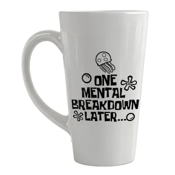 one mental breakdown later bob spongebob, Κούπα κωνική Latte Μεγάλη, κεραμική, 450ml