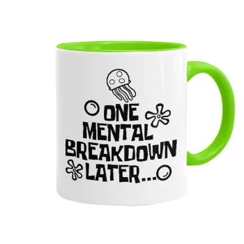 one mental breakdown later bob spongebob, Κούπα χρωματιστή βεραμάν, κεραμική, 330ml