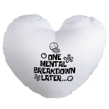 one mental breakdown later bob spongebob, Μαξιλάρι καναπέ καρδιά 40x40cm περιέχεται το  γέμισμα