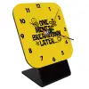 Quartz Wooden table clock with hands (10cm)