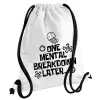 Backpack pouch GYMBAG white, with pocket (40x48cm) & thick cords